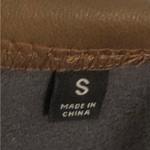 7 for all mankind pleather leggings, size small, cigar brown color - Picture 3 of 5